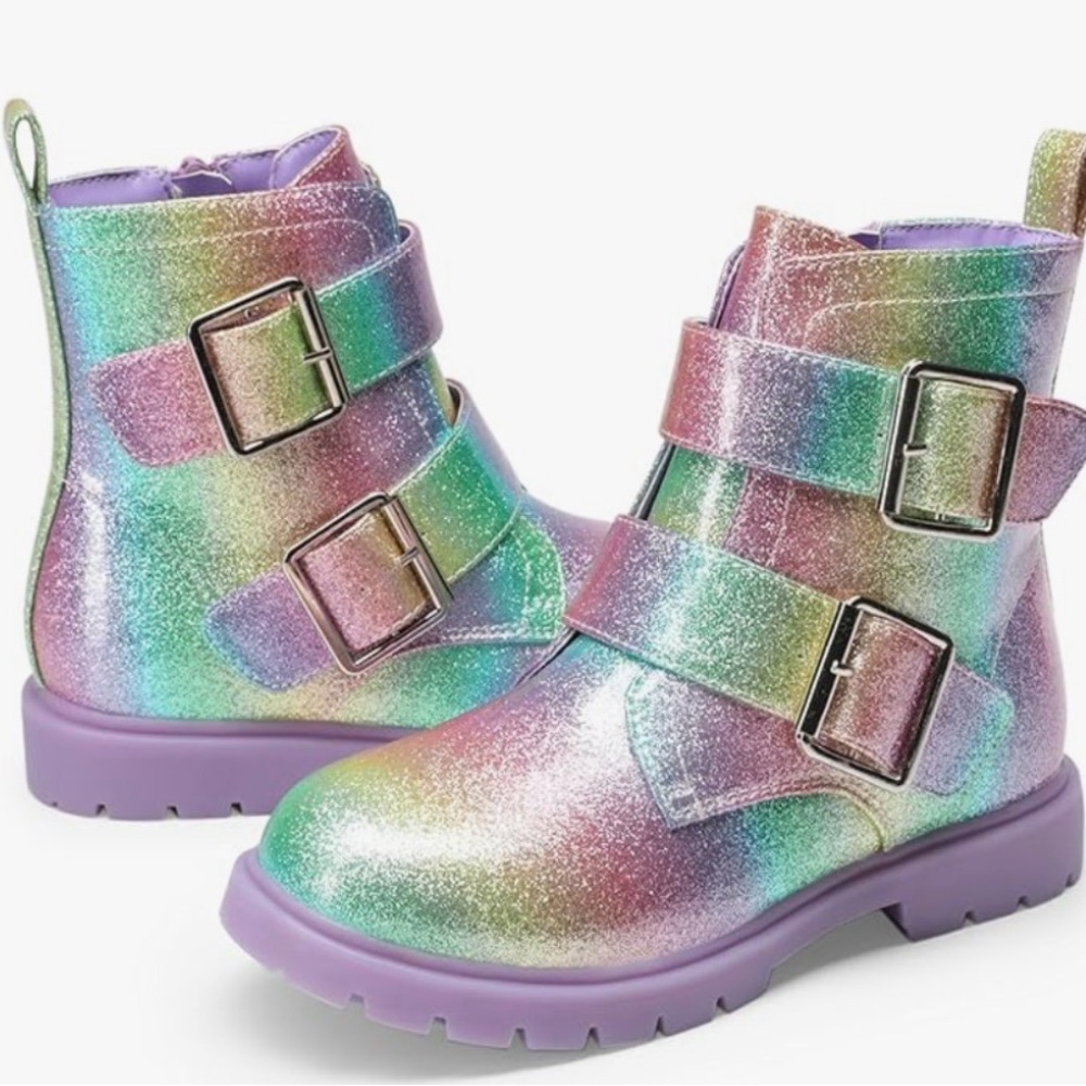Girls Glitter Ankle Boots